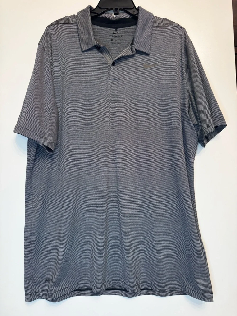 Nike Dri-FIT Gray/Black Striped Polo Shirt Men’s XL